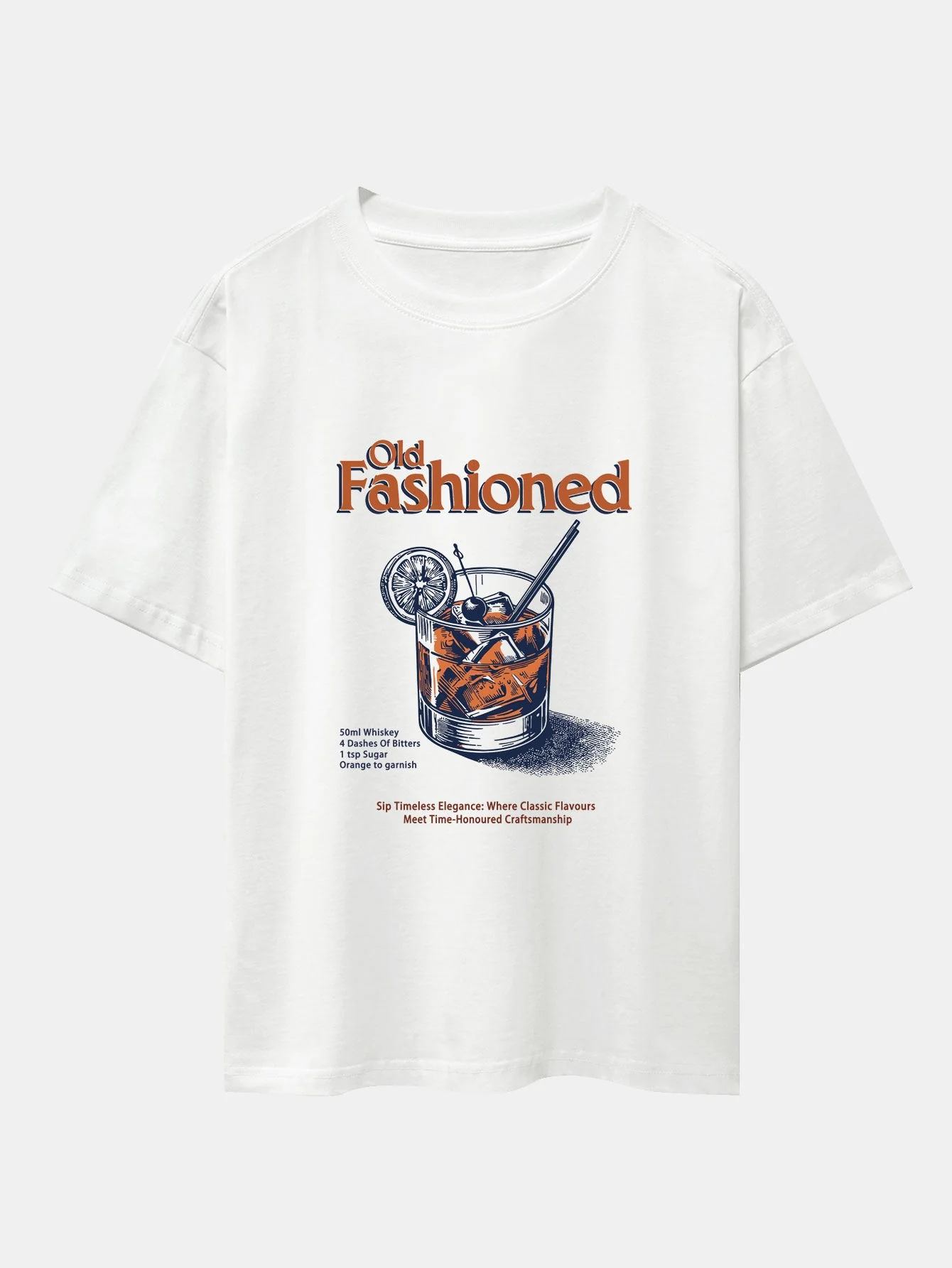 Zane® | Vintage Whiskey Print Drop Shoulder Oversize T-Shirt