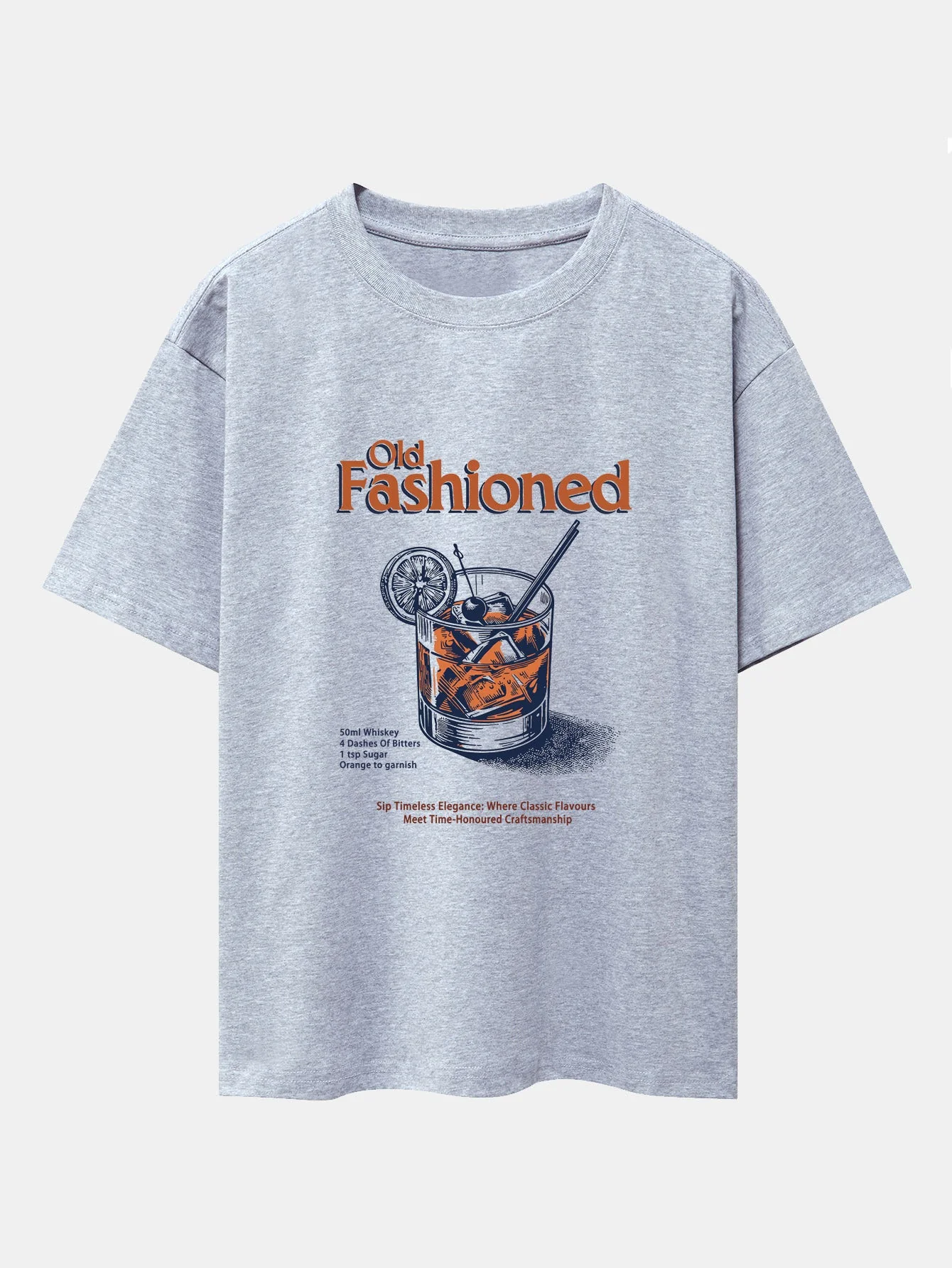 Zane® | Vintage Whiskey Print Drop Shoulder Oversize T-Shirt - Image 3