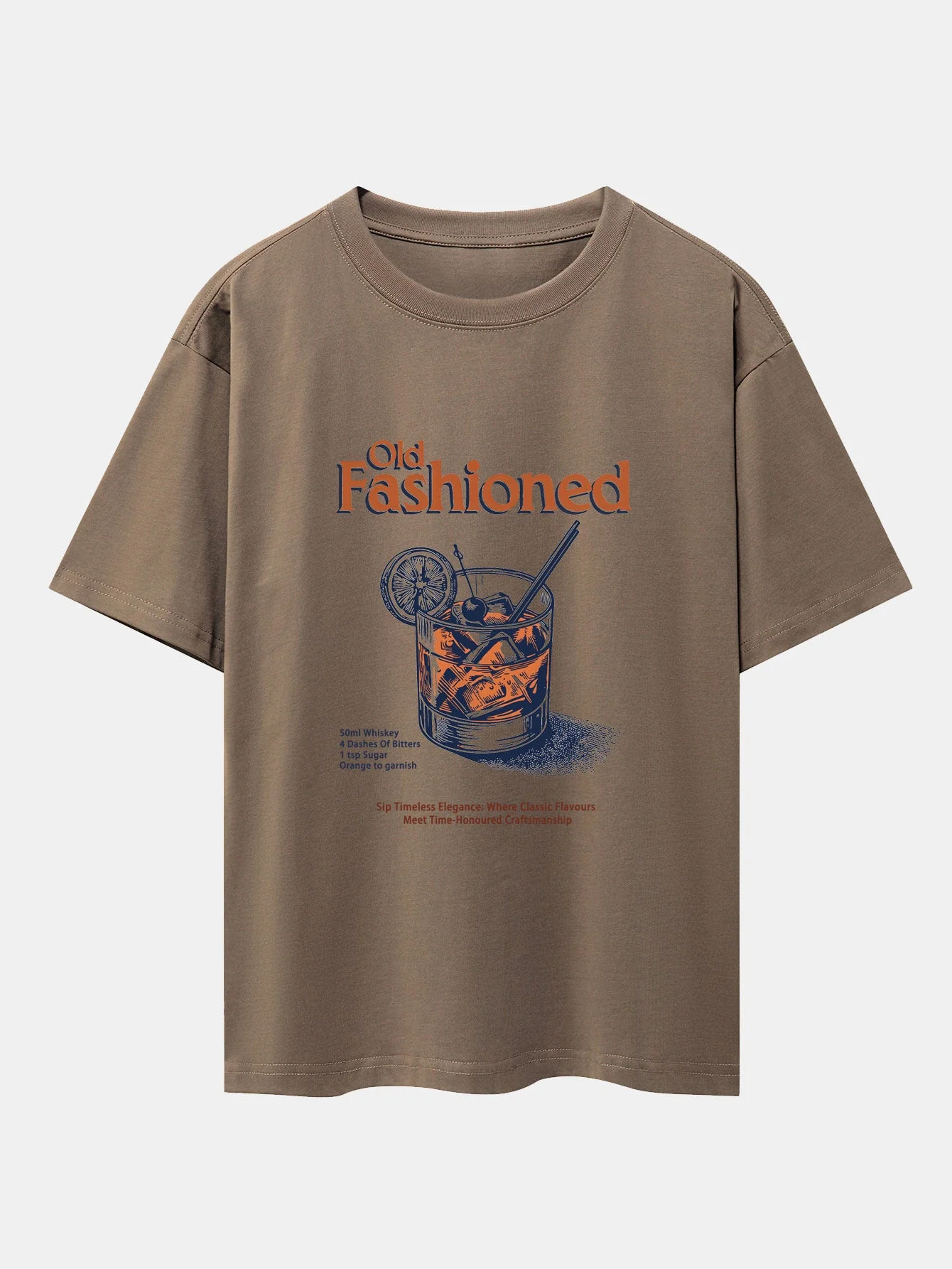 Zane® | Vintage Whiskey Print Drop Shoulder Oversize T-Shirt - Image 5