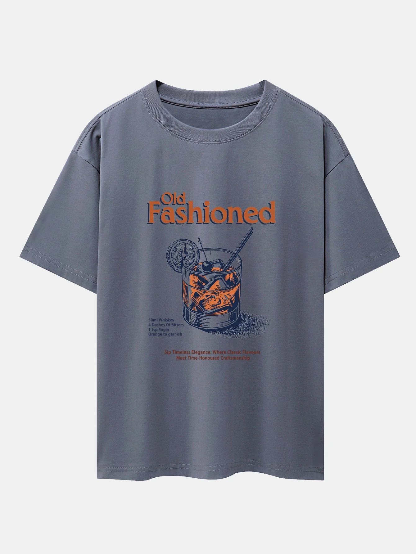 Zane® | Vintage Whiskey Print Drop Shoulder Oversize T-Shirt - Image 6