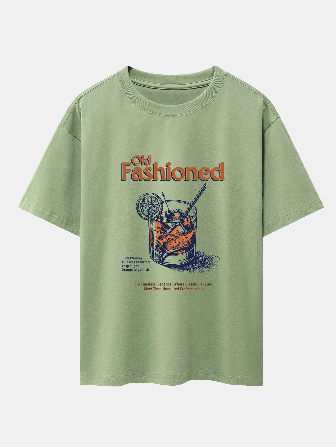 Zane® | Vintage Whiskey Print Drop Shoulder Oversize T-Shirt - Image 7